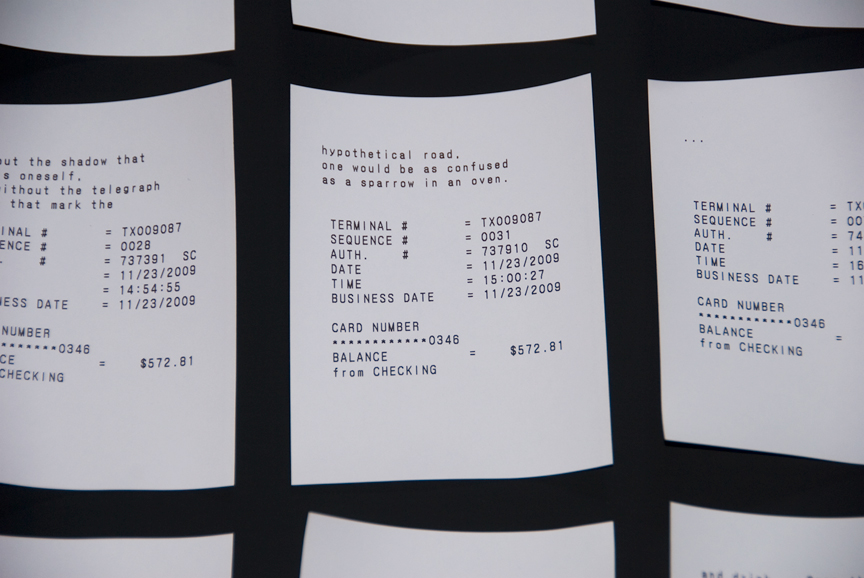 The Pass (hacked ATM receipt), (detail) 2011